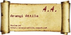 Aranyi Attila névjegykártya